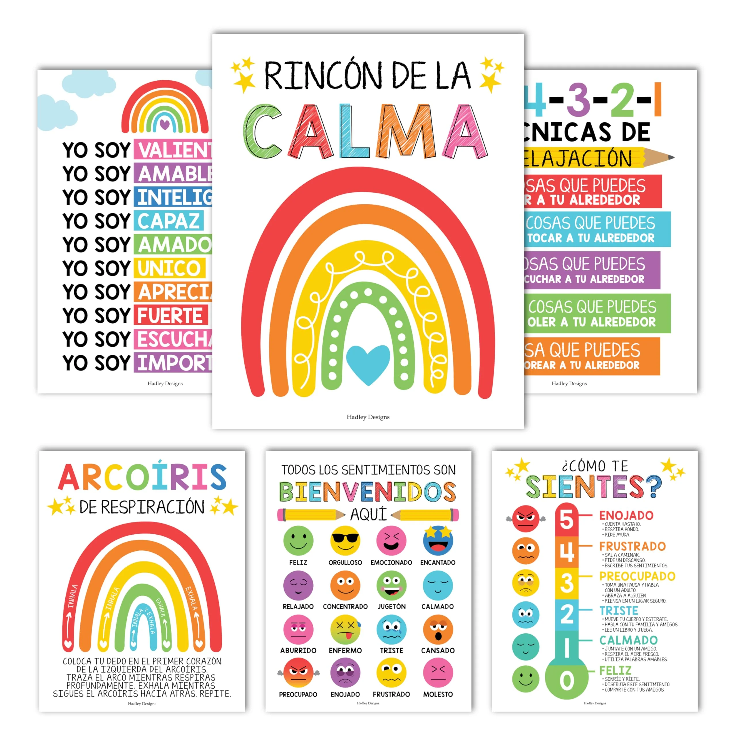Colorful  Spanish Calming Corner Posters
