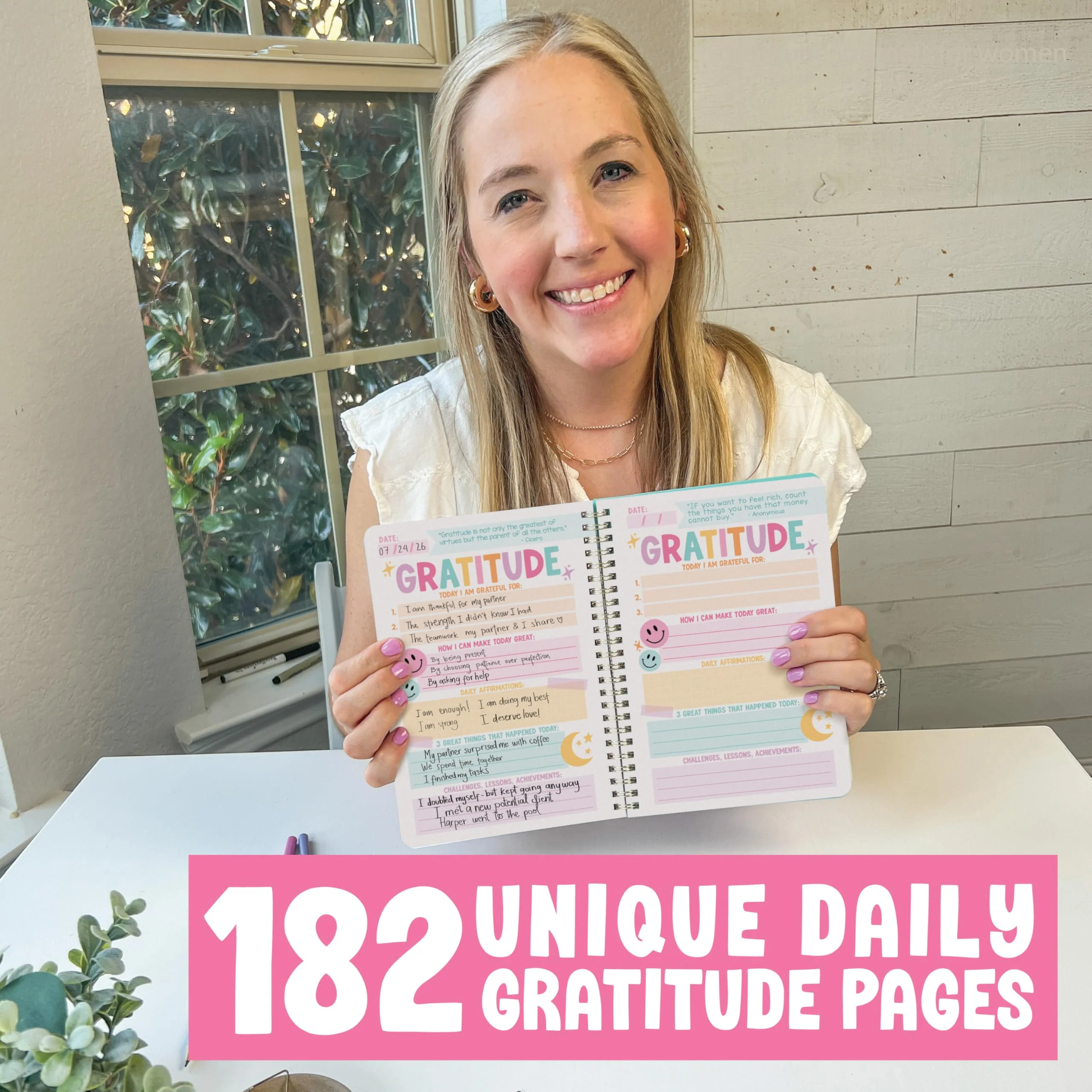 Gratitude Journal for Women - Daily Guided Journal with Prompts, Gratefulness Notebook - Beige - Image 4