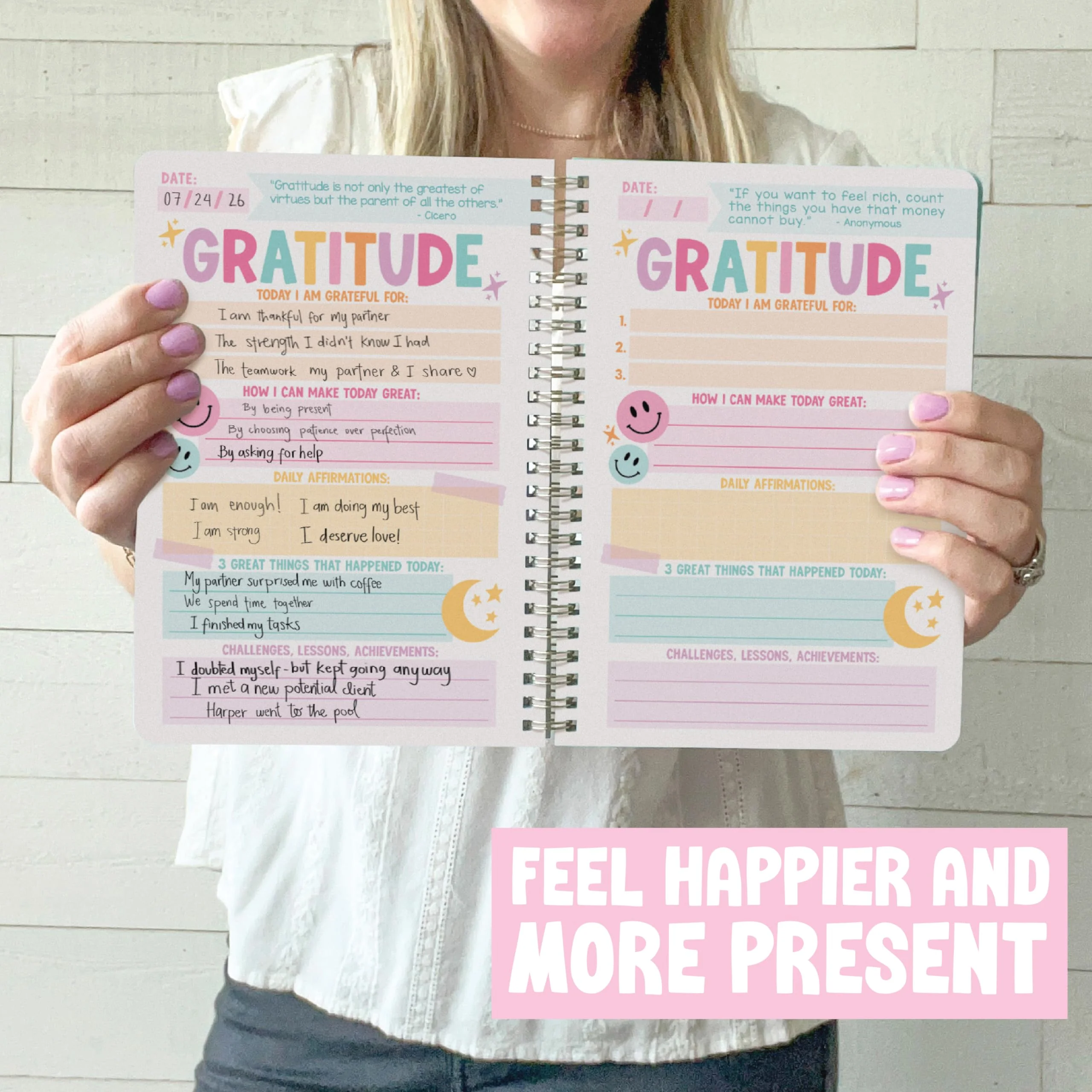 Gratitude Journal for Women - Daily Guided Journal with Prompts, Gratefulness Notebook -  Pink - Image 6