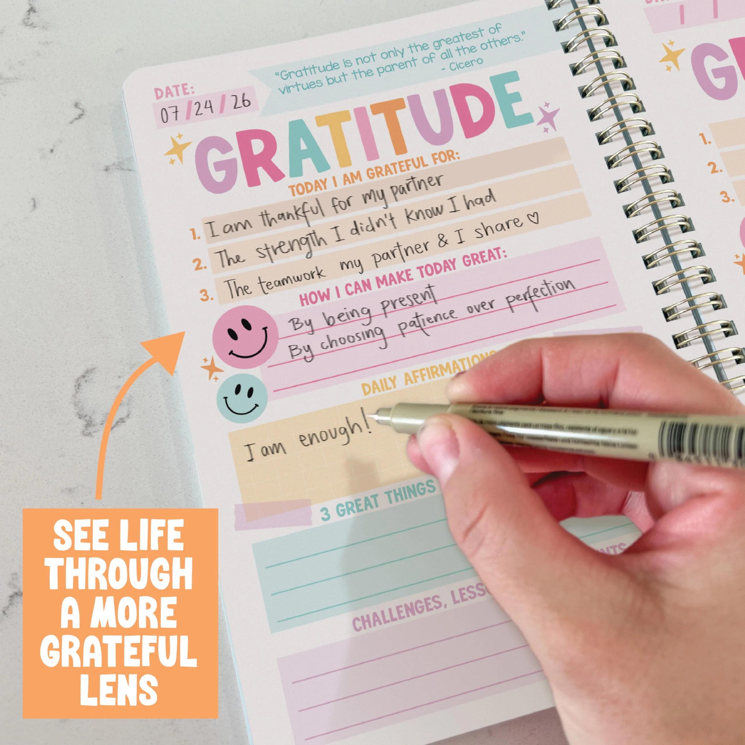 Gratitude Journal for Women - Daily Guided Journal with Prompts, Gratefulness Notebook - Teal - Image 5
