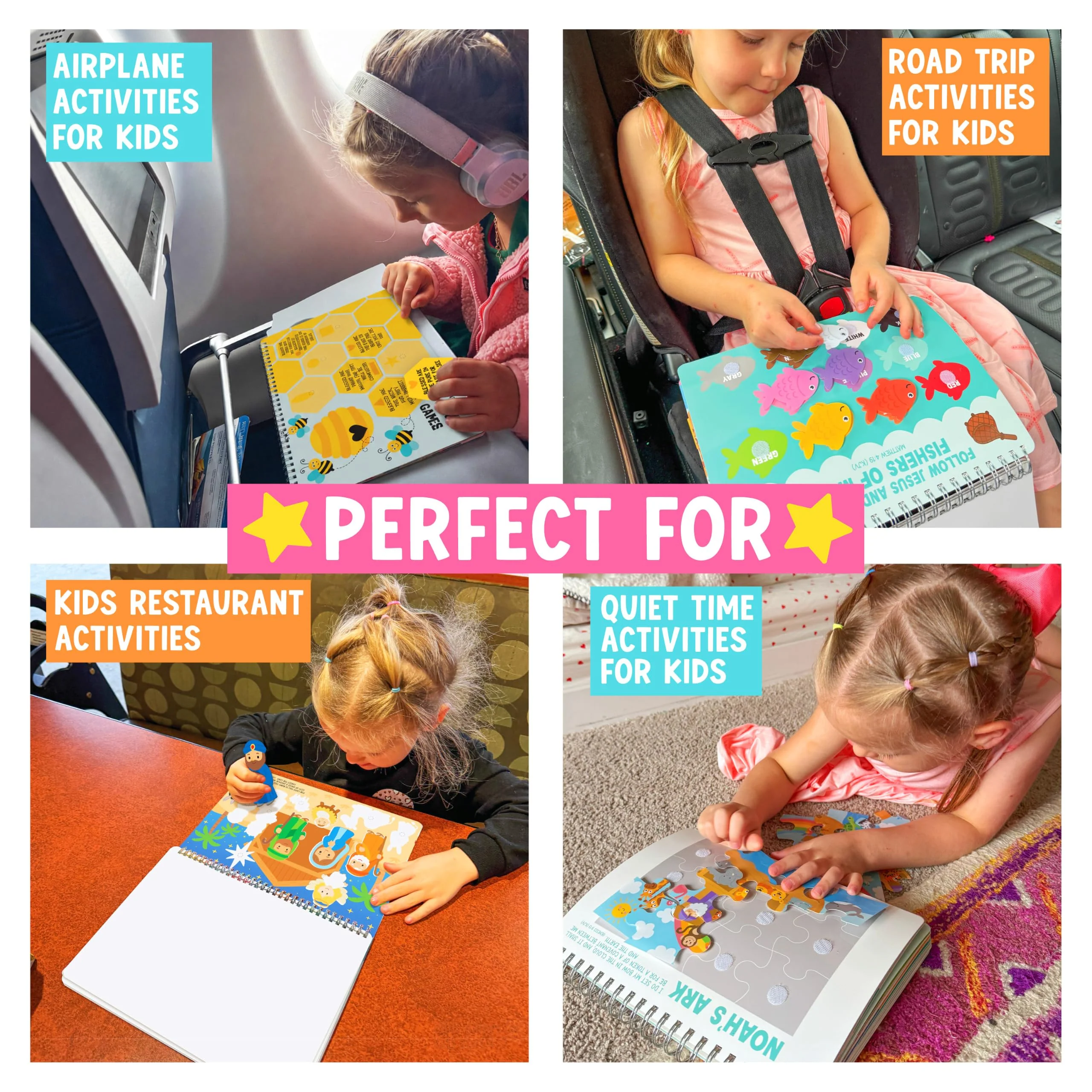 Hadley Designs My First Bible Busy Book Toddlers 3-5, Montessori Preschool Learning Activities Age 4-5, 152 Pcs Velcro Bible Activity Book, Church Quiet Activities for Kids, Noahs Ark Toys for Toddler - Image 5