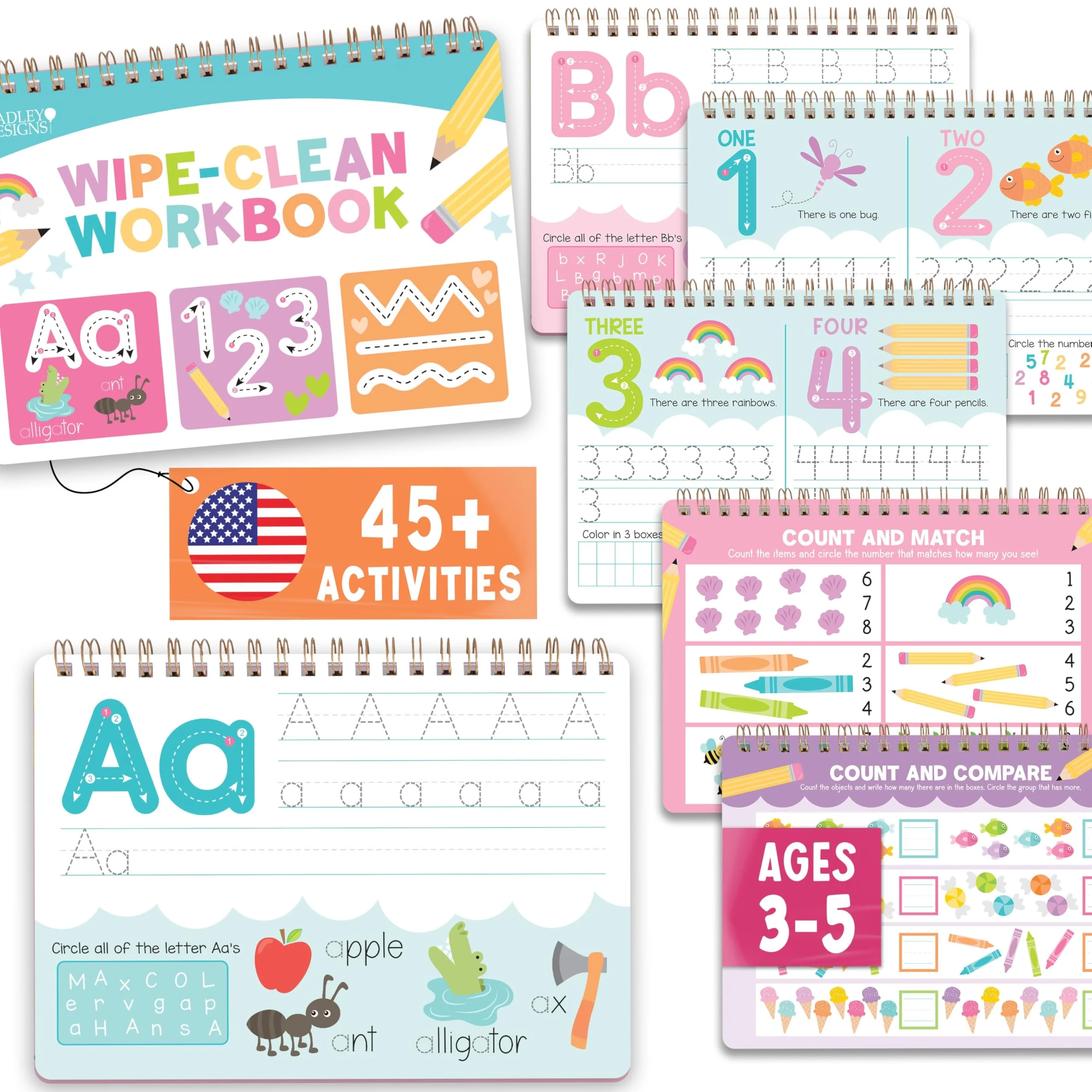 Handwriting Practice Books Kids 3-5 | Reusable Magic Ink Tracing Workbook | Preschool Kindergarten Ready - Image 2