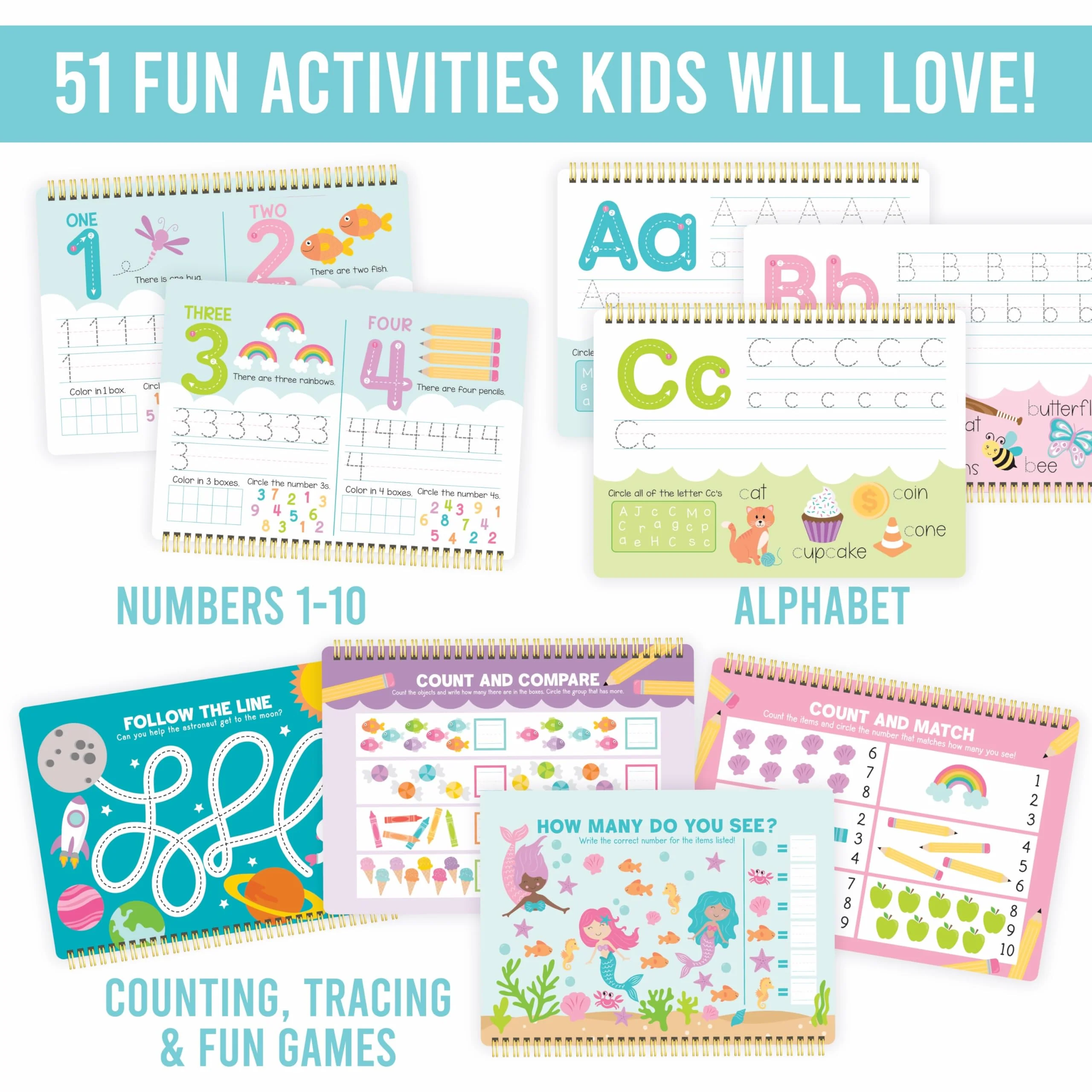 Handwriting Practice Books Kids 3-5 | Reusable Magic Ink Tracing Workbook | Preschool Kindergarten Ready - Image 5