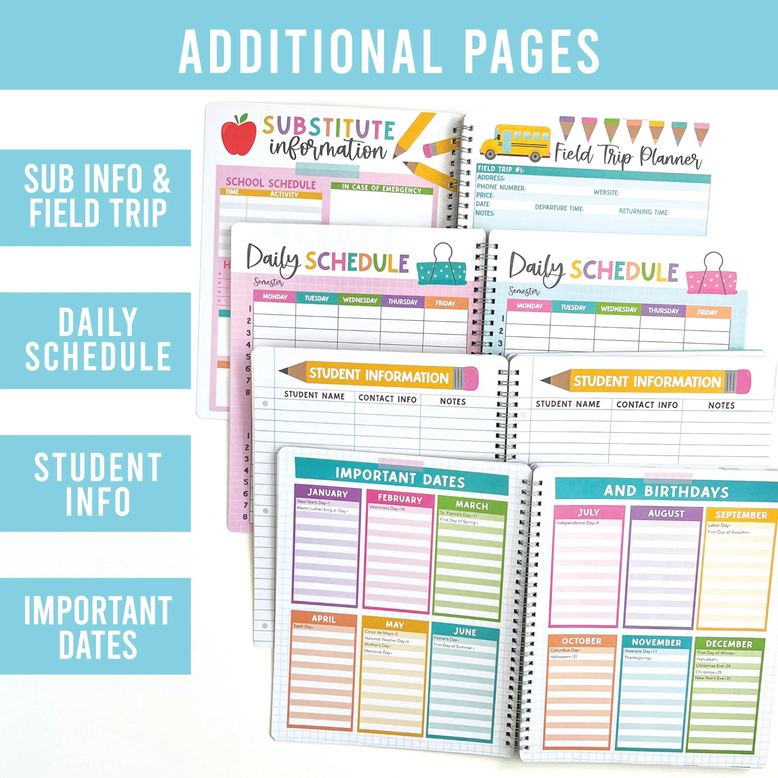 Retro Undated Teacher Planner - Image 4